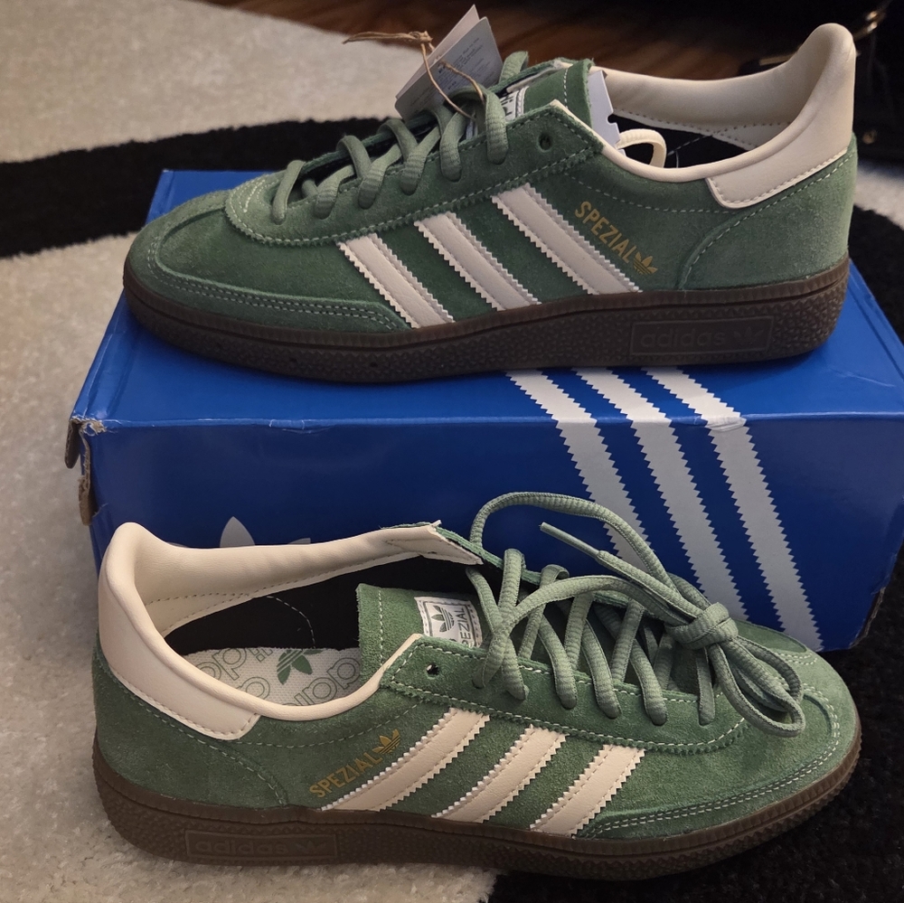 adidas Green and White Sneakers